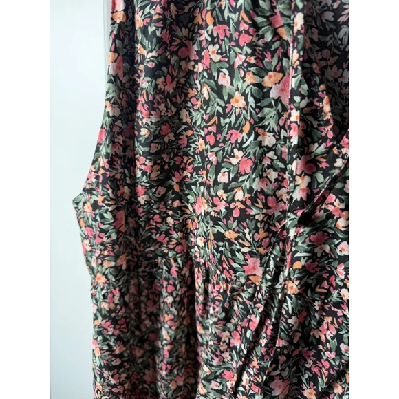 BB Dakota Steve Madden Floral Mini Dress L Black Pink - Picture 5 of 8